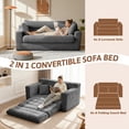 thumbnail image 4 of Convertible Sofa Bed, Pull Out Boneless Couch Loveseat Floor Sofa Bed with Pillows, 2-Seater Folding Sofa Loveseat Boneless Couch for Living Room, Bedroom, Apartment, Office, 4 of 8
