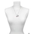 thumbnail image 3 of Delight Jewelry Silvertone Sister Banner on Pink Crystal Heart Silvertone Script Initial Disc - K - Charm Necklace, 20"+3", 3 of 4