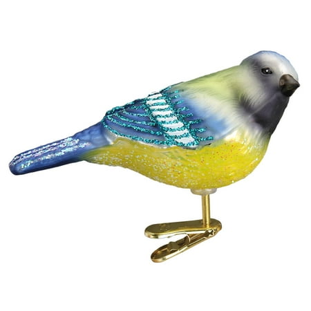 - Old World Christmas Blue Tit Bird Clip On Glass Tree Ornament 18125 FREE BOX New