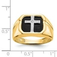 thumbnail image 5 of 14K Yellow Gold Ring Band Themed Men's Diamond Round Onyx Black, 5 of 5