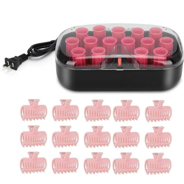 15 rodillos para el cabello, varillas eléctricas para permanente, rizador de cabello de 30 mm con pinzas para el cabello, herramienta de peinado para peluquería, barbería, hogar, 110-220 V