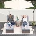 thumbnail image 6 of JOIVI Outdoor Chaise Lounge Chairs, Gray Wicker Rattan Adjustable Position Sun Lounger with Removable Gray Cushions- Set of 2, 6 of 10
