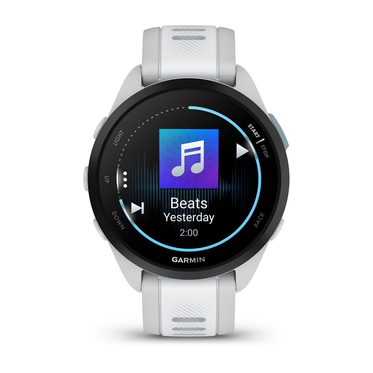 Restored Garmin G010-N2863-31 Forerunner 165 Music Running Smartwatch, GPS, WiFi, Mist Gray/Whitestone (Refurbished)