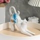 thumbnail image 4 of Elegante Estatua De Gato Blanco Estatua De Gato De Resina Hecha A Mano Adecuada Decoración Del Hogar Sala De Estar Estudio Y Decoración De Escritorio, 4 of 7