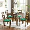 thumbnail image 6 of Green Christmas Snowman Seat Covers for Dining Room Chairs Set Of 4,Stretch Printed Washable Chair Seat Cover with Elastic Ties and Button,Removable Waterproof Couch Cushion Covers, 6 of 6