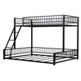 thumbnail image 6 of Twin XL over Queen Bunk Bed, Heavy Duty Bunk Beds for Adults and Kids,Floor Bed Frame with Ladder and Safety Guardrails, Easy Assemble,Black, 6 of 12