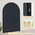 thumbnail image 6 of LIFERECORD 24x36 Arched Black Bathroom Mirror, Shatterproof Wall Vanity Mirror with Matte Metal Frame, Reinforced Packaging, 6 of 10