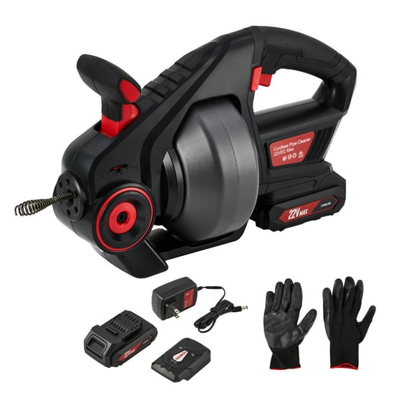 Electric Drain Snake 25 ft - Professional Power Auger for Unclogging Toilets, Sinks, Bathtubs and Main Drain Lines