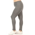 thumbnail image 4 of Moa Collection Women's Plus Size Solid High Waist Full Length Female Leggings(Pack of 2), 4 of 7
