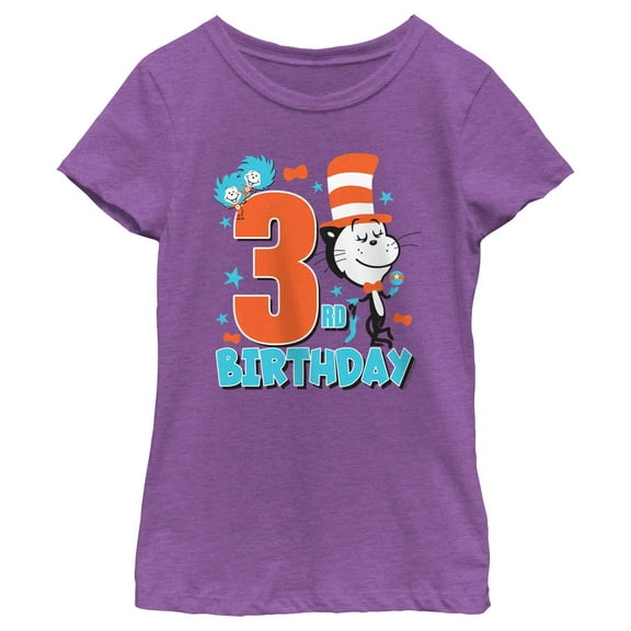 Girl's Dr. Seuss Cat in the Hat and Friends Birthday  Graphic T-Shirt