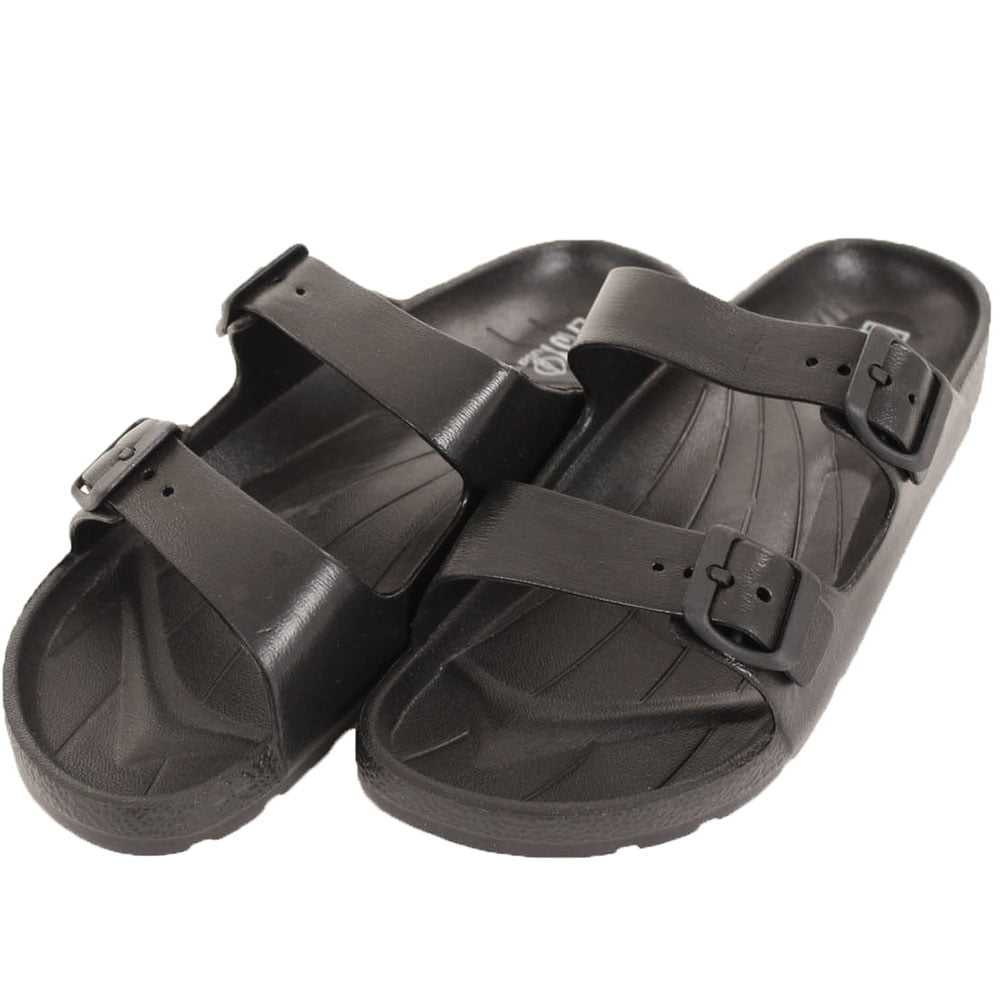 double buckle sandals rubber