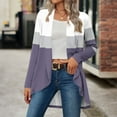 thumbnail image 2 of Jtjvou Trendy Tops Open Front Lightweight Cardigan for Women Soft Thin Cardigans Casual Loose Long Sleeve Breathable Cover Ups Dusters Plus Siz High Low Hem Purple XXL, 2 of 7