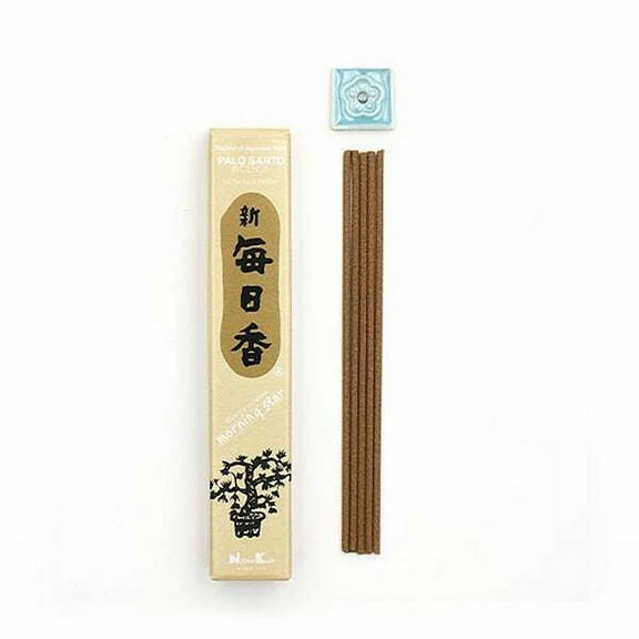 Nippon Kodo Morning Star Incense with Holder, 50 Sticks - Palo Santo Scent