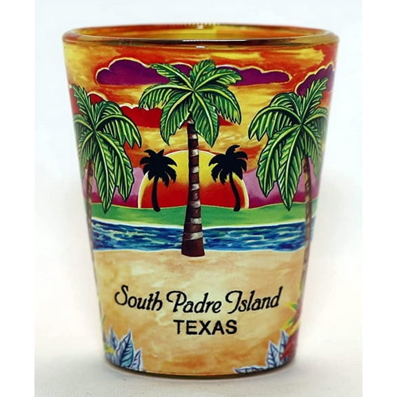 South Padre Island Texas Yellow Palms In-and-Out Shot Glass