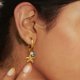 thumbnail image 2 of Modern Marine Jewelry Hammered Conch Starfish Earrings With Crushed Pearls Stainless Steel Lightweight Dangle Design Multicolor, 2 of 4