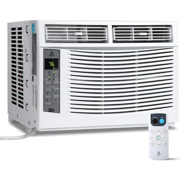 Towallmark 6000 BTU Window Air Conditioner,WiFi Enabled AC Unit Cools 250 Sq Ft, Energy Efficient With Remote & App Control, Includes Timer & Install Kit, For Bedroom Living Room
