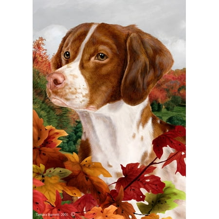 Brittany Spaniel - Best of Breed Fall Leaves Garden