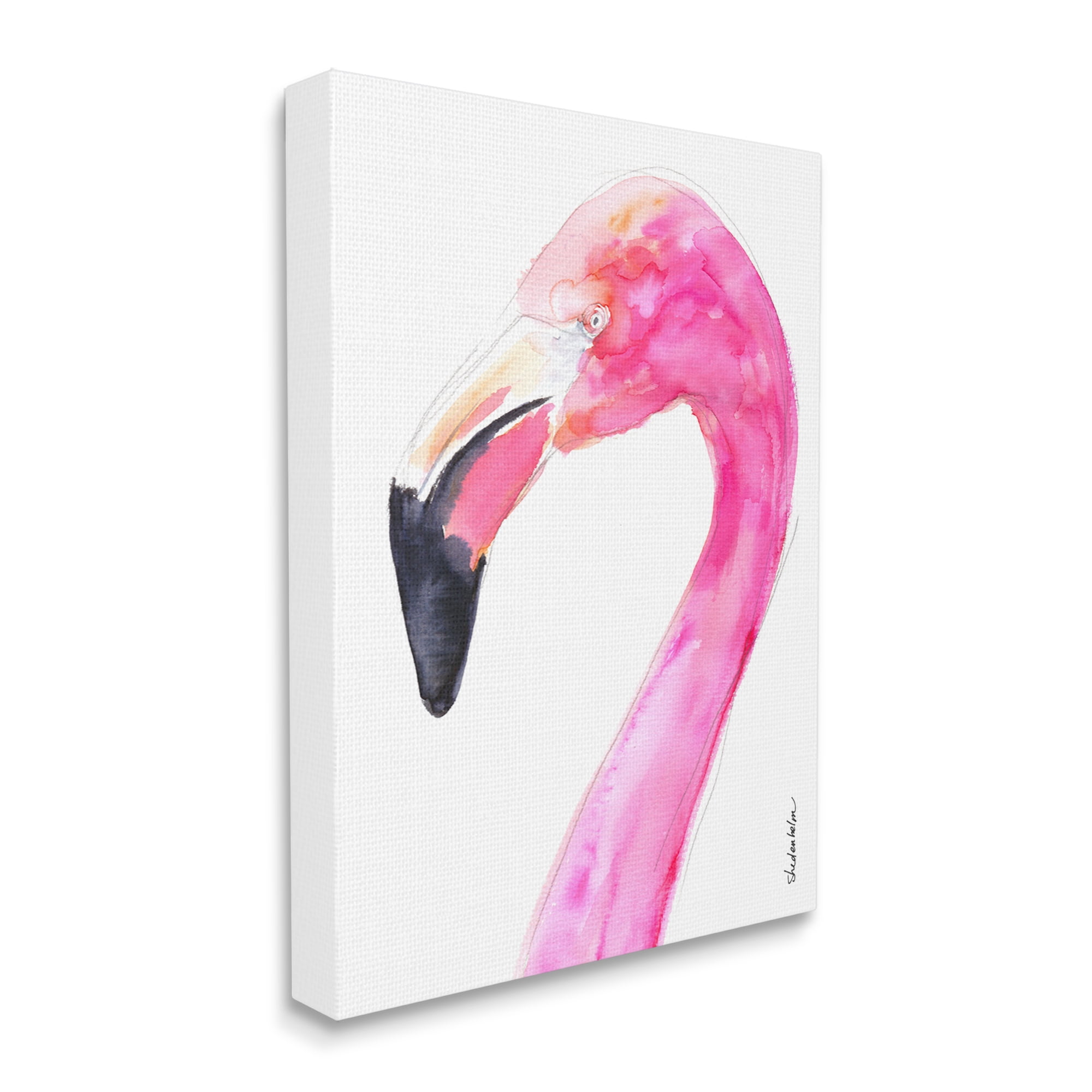 Stupell Industries Simple Flamingo Bird Animals & Insects Painting Gallery Wrapped Canvas Print Wall Art, 30 x 40