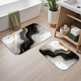 thumbnail image 2 of Black and Gold Marble Pattern Bath Mat Set Of 2,Non-Slip Rug for Bathroom,Kitchen,Bedroom,Entrance, 30x17 and 23.5x15.7 Inches, 2 of 5