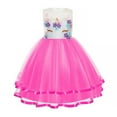 thumbnail image 1 of KAWELL Robe Fleurie Unicorn pour Filles Robe de Princesse Élégante Robe de Fête d'Anniversaire 2-8 Ans, 1 of 6