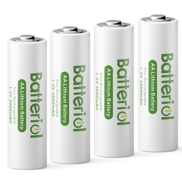 Pilas de litio AA Batteriol 3000 mAh 1,5 V, paquete de 4