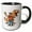 Black/White, variant on 3drose, Funny Foolish Tourist Taking Selfie with T-rex Dinosaur Satire Cartoon, 15oz Two-tone Black Mug