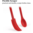 thumbnail image 3 of Silicone Spatula Set Mini Jar Scraper Small Silicone Spatula Makeup Spatula Mini Spatula Lotion Stirrer Get Last Drop from Food Bottles Beauty Products - Red, 3 of 5