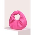 thumbnail image 3 of Bolso de mano Verdusa de piel sintética fruncida tipo hobo, bolso de mano, color rosa intenso, 3 of 6