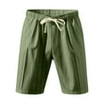 thumbnail image 5 of DPTALR Men's Linen Shorts, Casual Lightweight Drawstring Shorts Elastic Waist Short Pants with Pockets #Army Green Big and Tall Men XL, 5 of 9