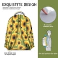 thumbnail image 5 of "Cheerful Sunflower Themed Backpack - Water-Resistant School Bag with Organizer Pockets, Beautiful Wildflowers Print, Padded Back Panel Support", 5 of 6