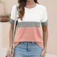 thumbnail image 5 of Tops Cortos para las Mujeres Casual Moda Rayas Impreso Cuello Redondo, Camiseta de Manga Corta para el Uso Diario, Fiesta Y Cómodo, 5 of 7