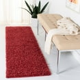 thumbnail image 3 of SAFAVIEH August Sophia Solid Plush Shag Area Rug, Red, 2' x 9', 3 of 8