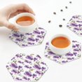 thumbnail image 4 of Leather Coasters with Heat-resistant for Drinks, Bloom Orchids Flowers -标题2 Hexagon, 4 of 5