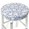 thumbnail image 3 of Kdxio Rabbit And Floral Print Stool Covers Round,Stretch Round Bar Stool Covers Washable Bar Stool Cushion Slipcover for 12-15 Inch Chair, 3 of 7