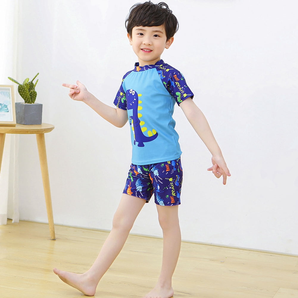 Maillot De Bain Une Pièce Bébé Garçon/fille - Imprimé Dinosaures Manches Courtes - Taille 98 (2 Ans) - Été 2025 - 4