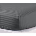 thumbnail image 3 of 900 Thread Count 100% Egyptian Cotton 3-Piece Fitted Sheet ( 1 Fitted Sheet + 2 Pillow Covers) 21 Inches Deep Pocket Size Olympic-Queen Color Grey Stripe, 3 of 5