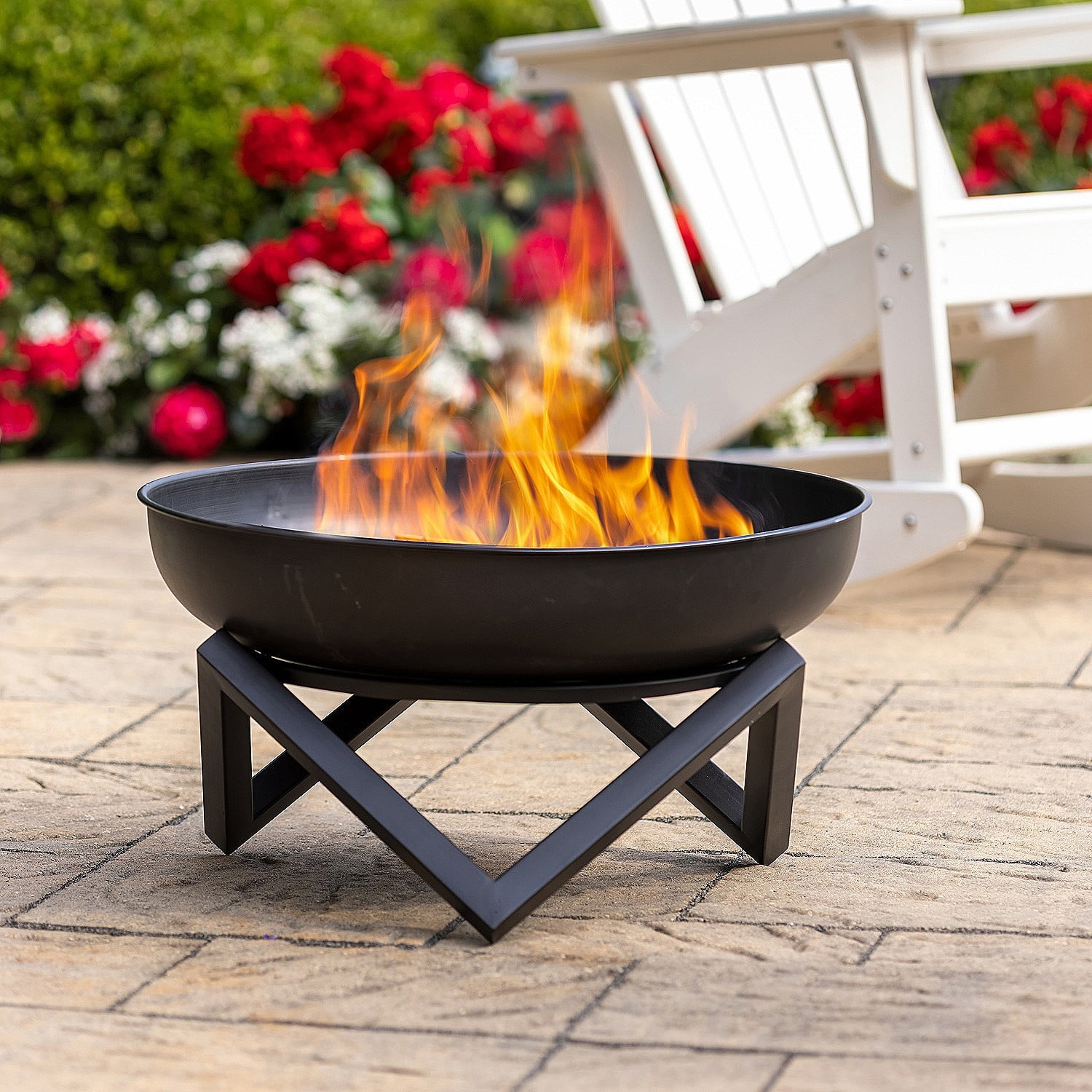 Evergreen Youngstown Wood Burning Fire Pit- 23.5 x 12.5 x 23.5 Inches  Outdoor Safe and Weather Resistant with Spark Guard, Grilling Grate, and  Poker - Walmart.com
