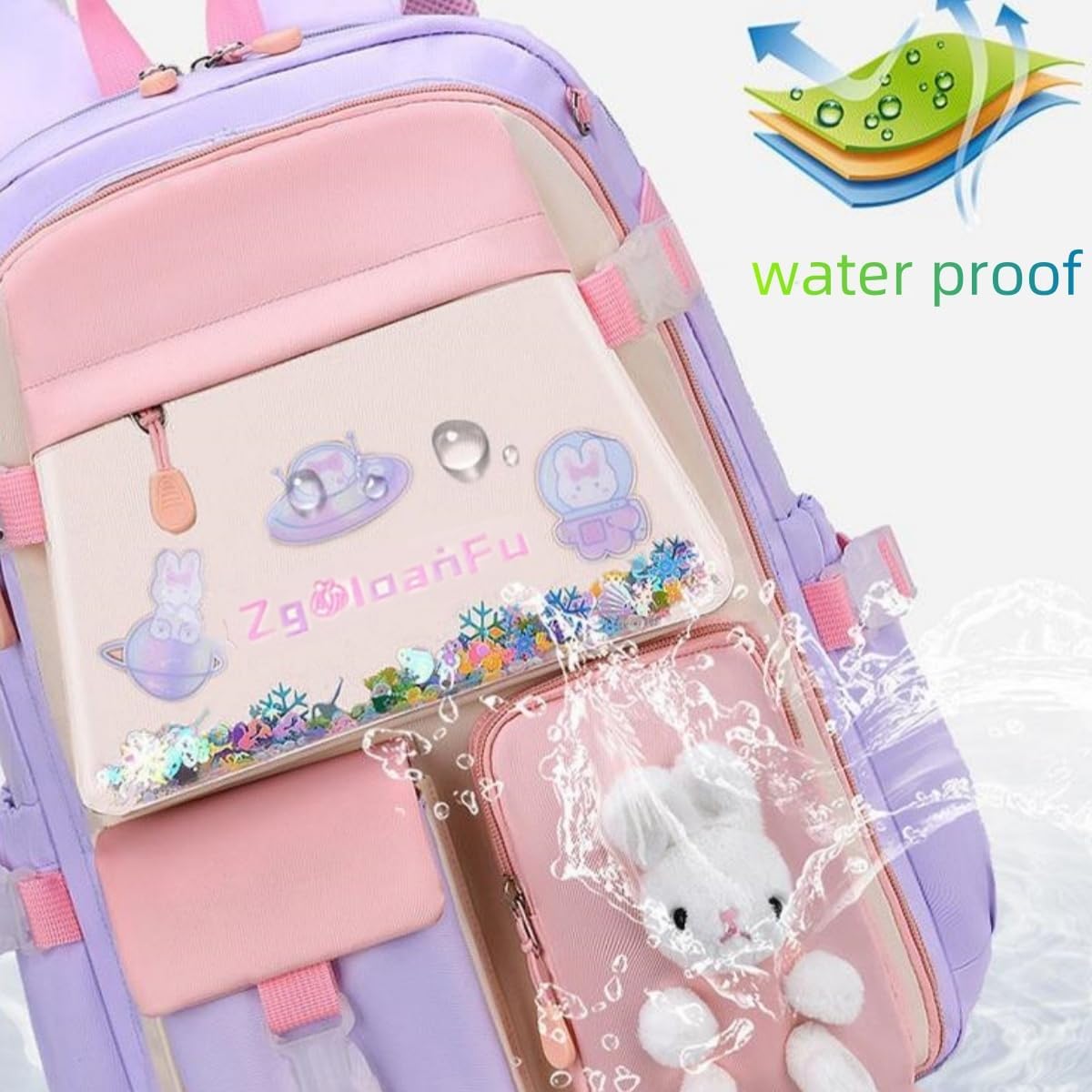 Mochilas escolares para niñas, de gran capacidad y modernas, ligeras e impermeables, rosa 4