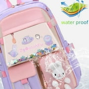Lvelia School Backpacks for Girls, Large Capacity Fashion School Bag for Kids Teens,Cute Lightweight Waterproof Student Bookbags Gifts,Pink