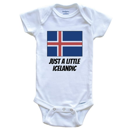 

Just A Little Icelandic Cute Iceland Flag Baby Bodysuit 3-6 Months White