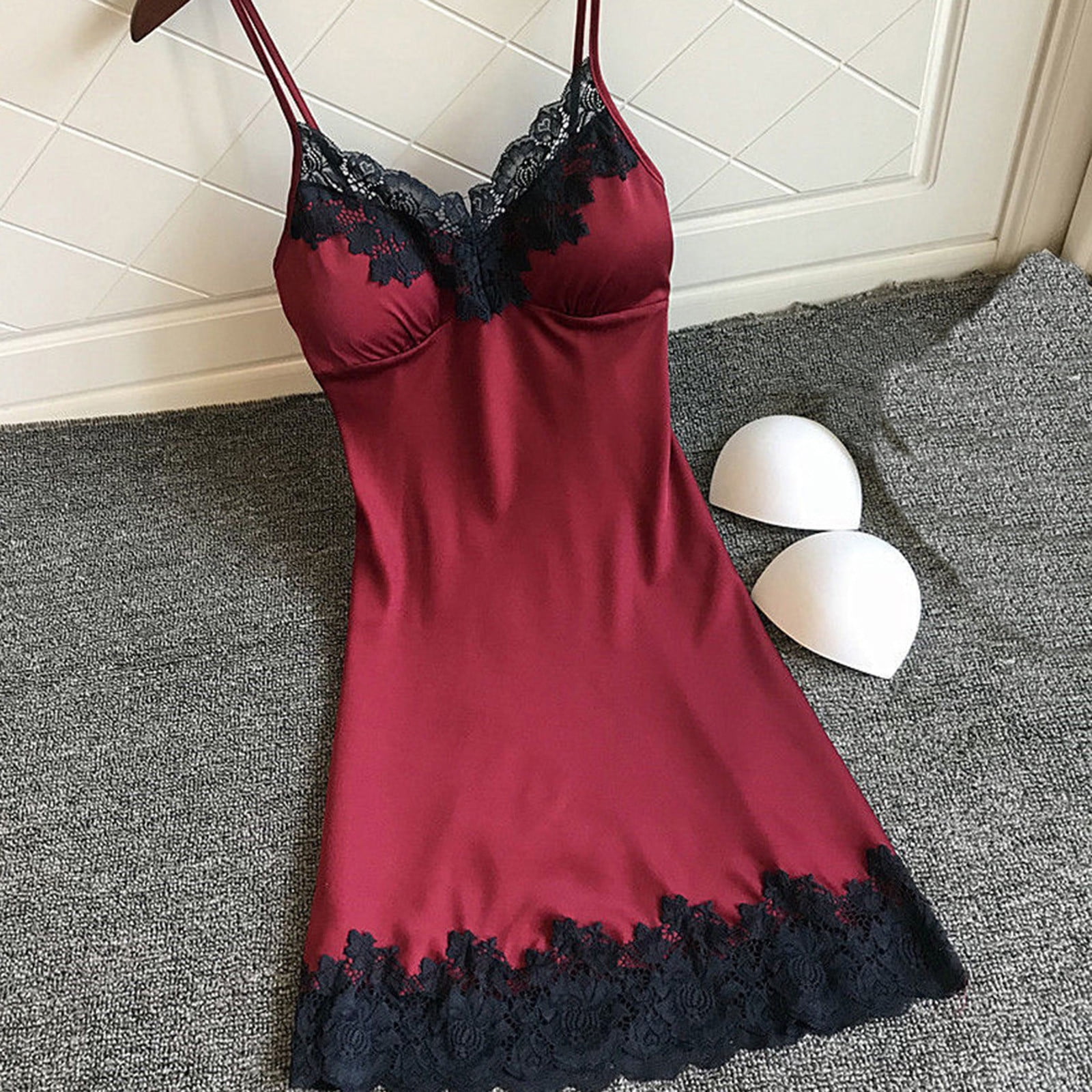 MuZeFu Sexy Dresses for Women Date Night Satin Sleepwear Women Ladies Nightwear  Nightdress Sexy Lingerie With Chest Pads - Walmart.com