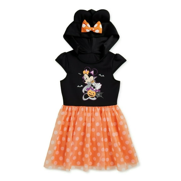 Disney Minnie Mouse Halloween Short Sleeve Tunic Tutu Dress Girl Size 6/6X
