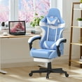 thumbnail image 7 of Wasait Gaming Chair with Footrest Adjustable Height Office Chair Ergonomic Computer Chair with Massage Lumbar Support Bunny Ears Video Gamer Chair for Adults,Light Blue, 7 of 7