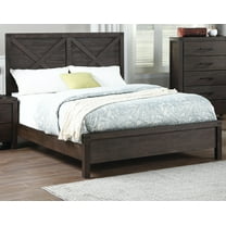 Modern Contemporary Unique Headboard Design Queen Size Bed 1pc Bedroom Furniture plywood Solid wood