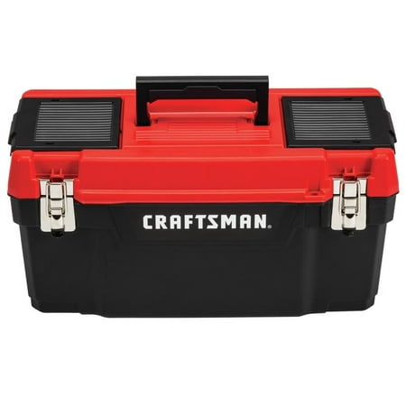 

1PK Craftsman 20 in. Plastic Tool Box 9.7 in. W x 9.75 in. H Black/Red