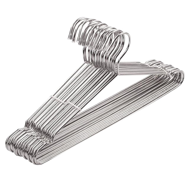 10 Pcs Cintres Antidérapants en Acier Inoxydable pour Vêtements, Porte-Manteau pour Vêtements, Robuste - 32 cm