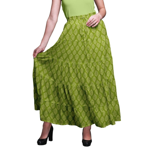 Bimba SkirtsForWomen Long Length Cotton Printed Maxi Boho Summer Skirt