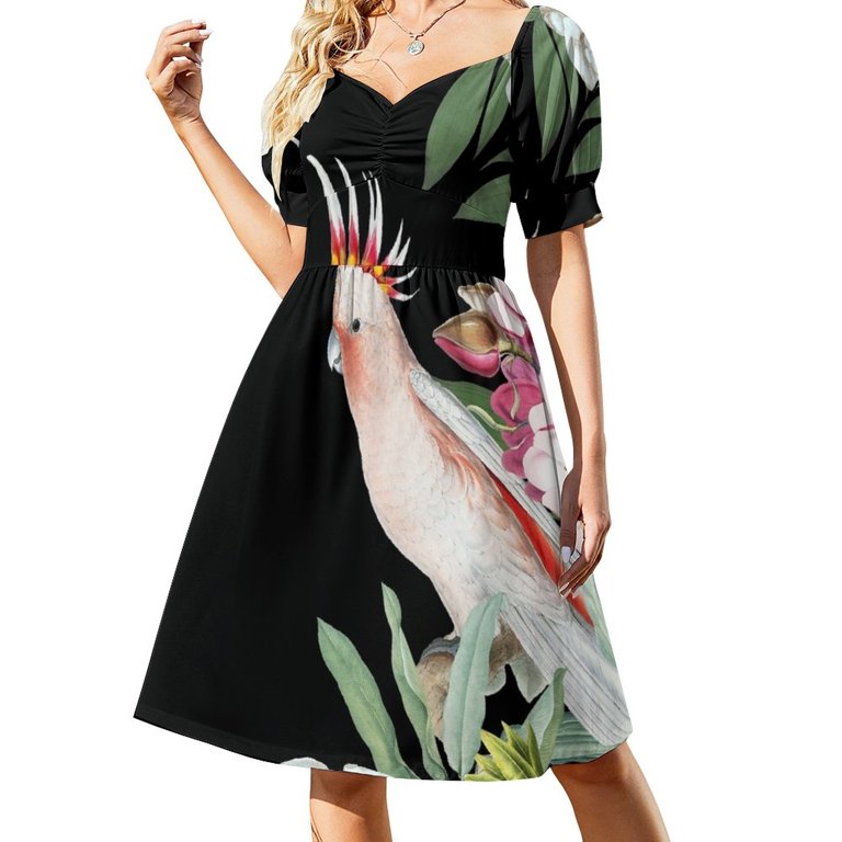 2024 Pink cockatoo in floral jungle Dress party dresses woman summer  women's dress - Walmart.com