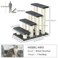 thumbnail image 3 of PawHut Dog Cat Stairs 4 Steps Scratch Post Dark Grey, 3 of 10