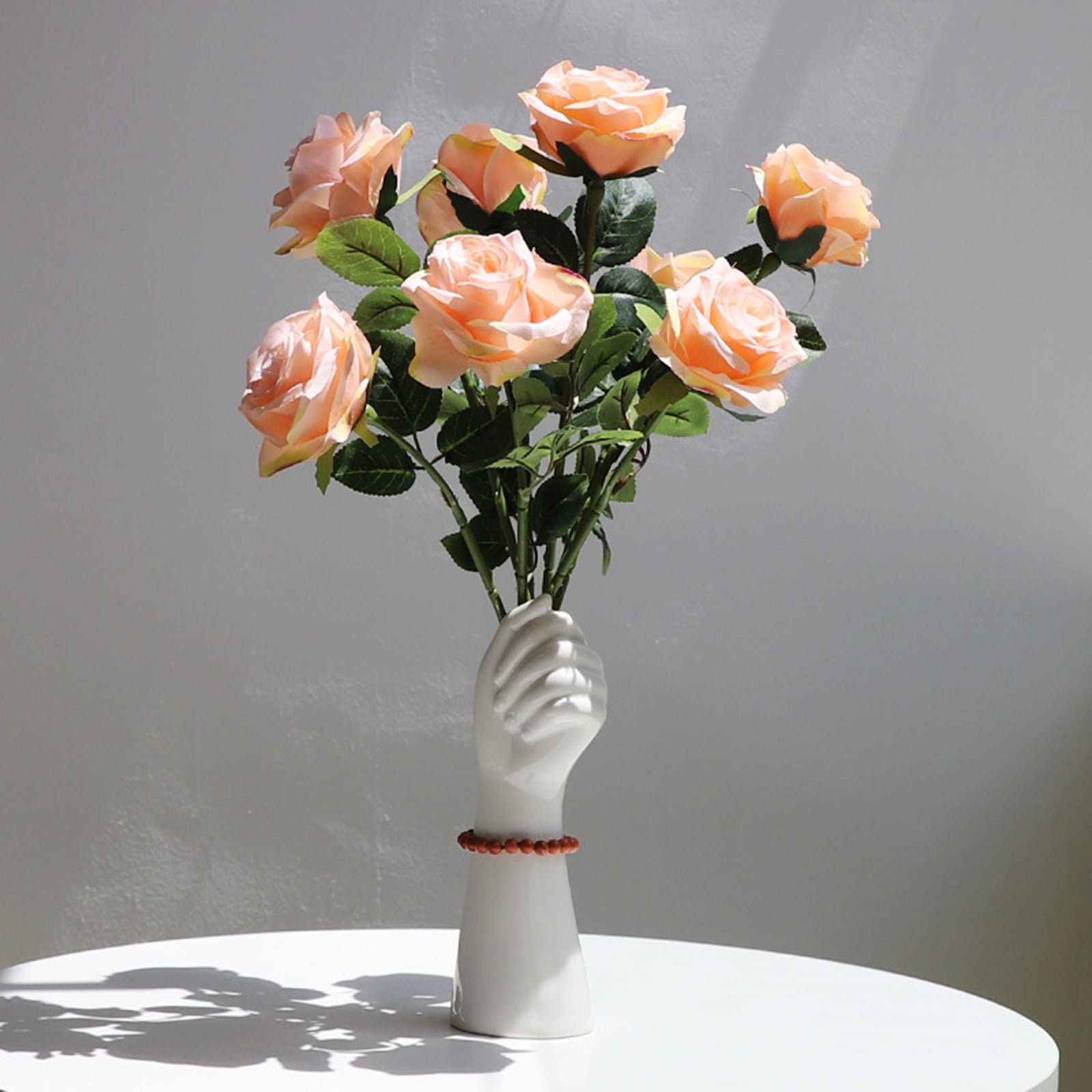 Vaser Vintage Dekorasjon Tørkede Blomster Hånddesign Potter Keramikk Portrett Utseende Kunst Modern Hjem Hvit Arm